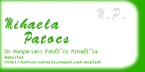 mihaela patocs business card